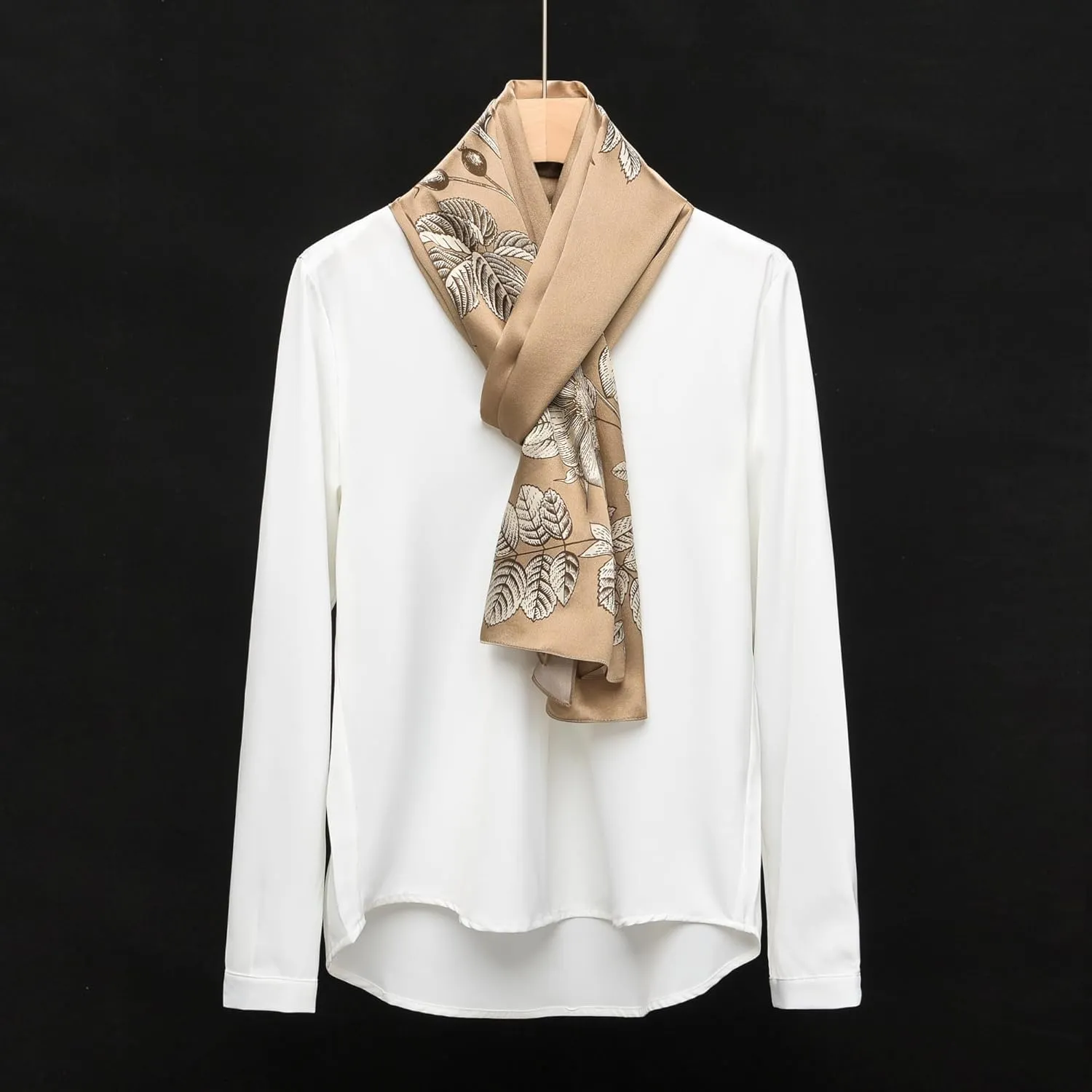 100% Mulberry Silk Scarf - 70'' X 21'' Long Satin Fashion Designer Scarf - Lightweight Wraps with Gift Packed
