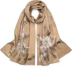 100% Mulberry Silk Scarf - 70'' X 21'' Long Satin Fashion Designer Scarf - Lightweight Wraps with Gift Packed
