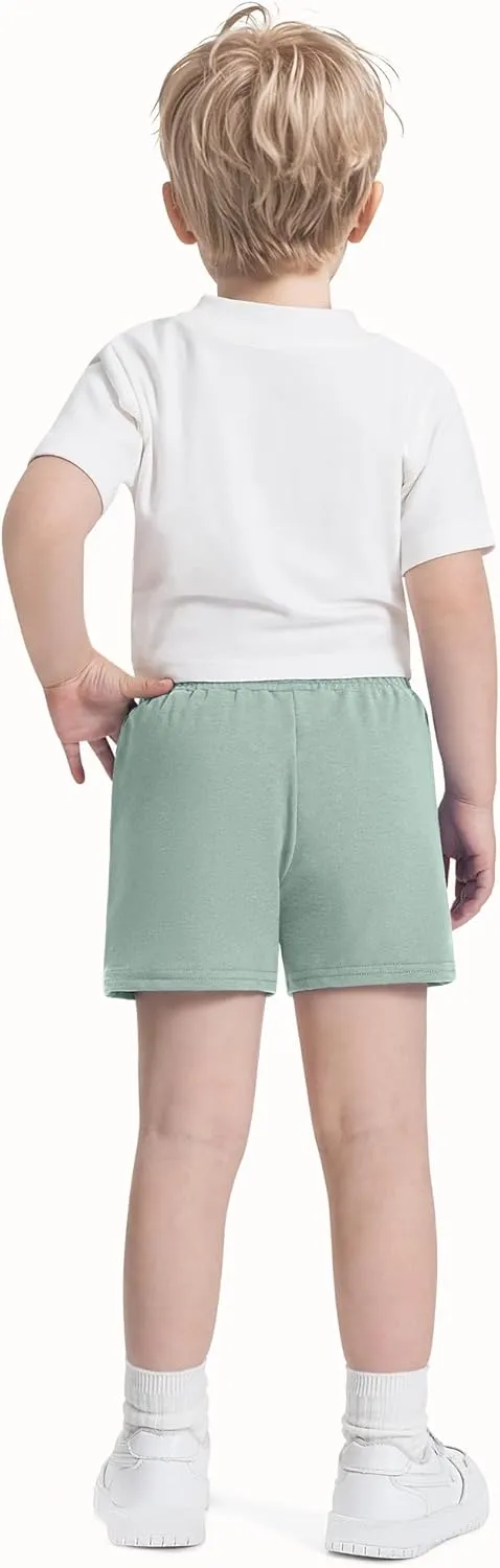 3 Pack Baby Boys Shorts Toddler Pull On Jogger Short Girls Cotton Pants with Pocket Size 18M-5T