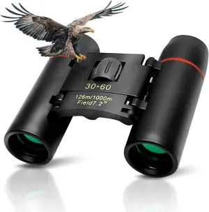 30x60 Compact Binoculars, Bird Watching Binoculars for Adults and Children, High Power Mini Pocket Binoculars for Bird Watching, Hunting, Concerts, Theatre, Travel, Sightseeing