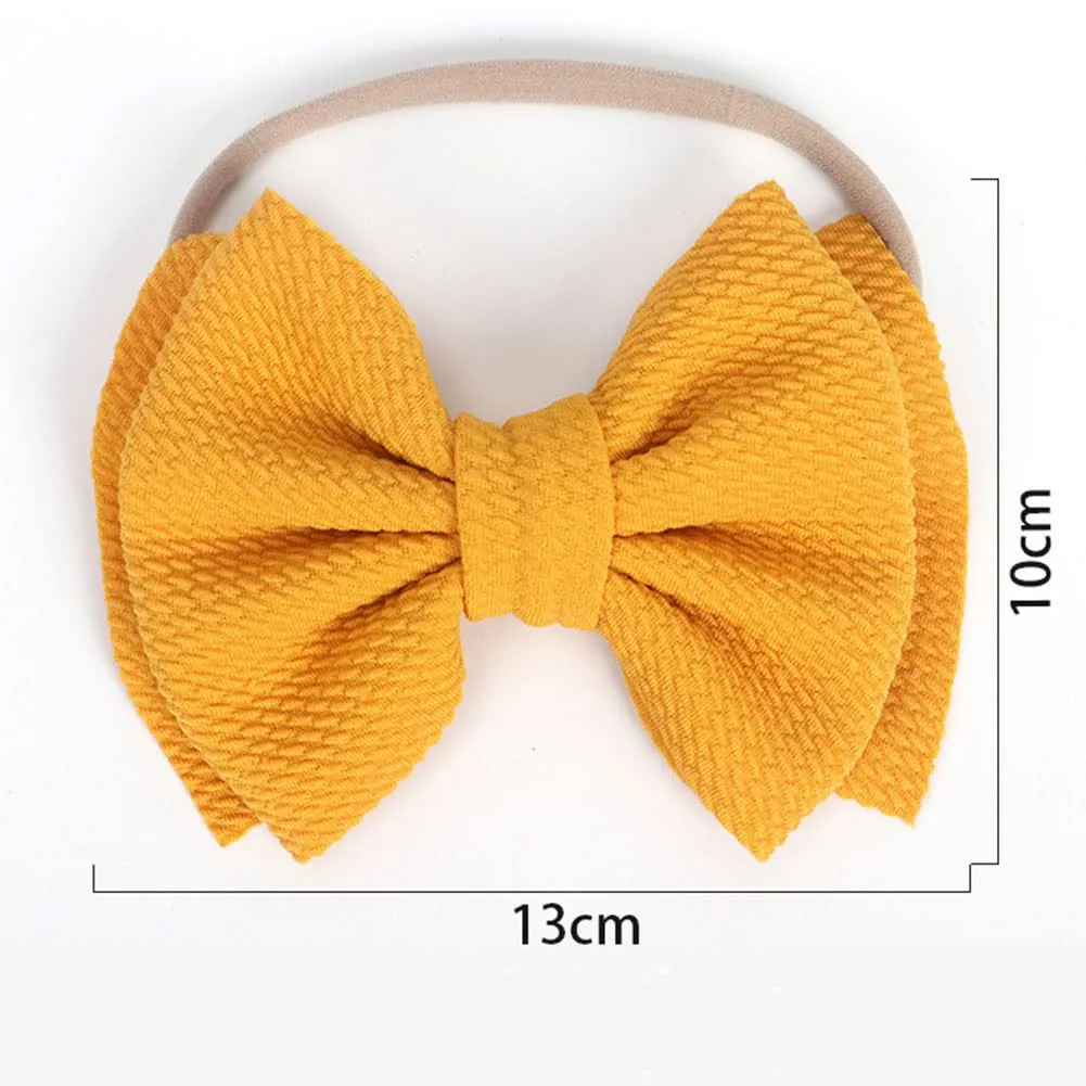 Baby Girl's 5 Inches Soft Double Bow-knot Nylon Headband Toddler Headdress for Photography Party Festivals (Black)