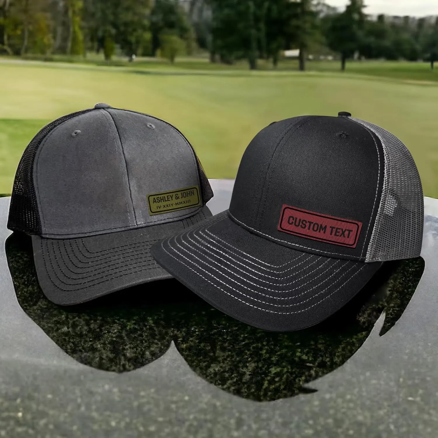 Custom Hats for Men Women Personalized Baseball Caps Leather Patch Trucker Hat for Adult Adjustable Custom Hats