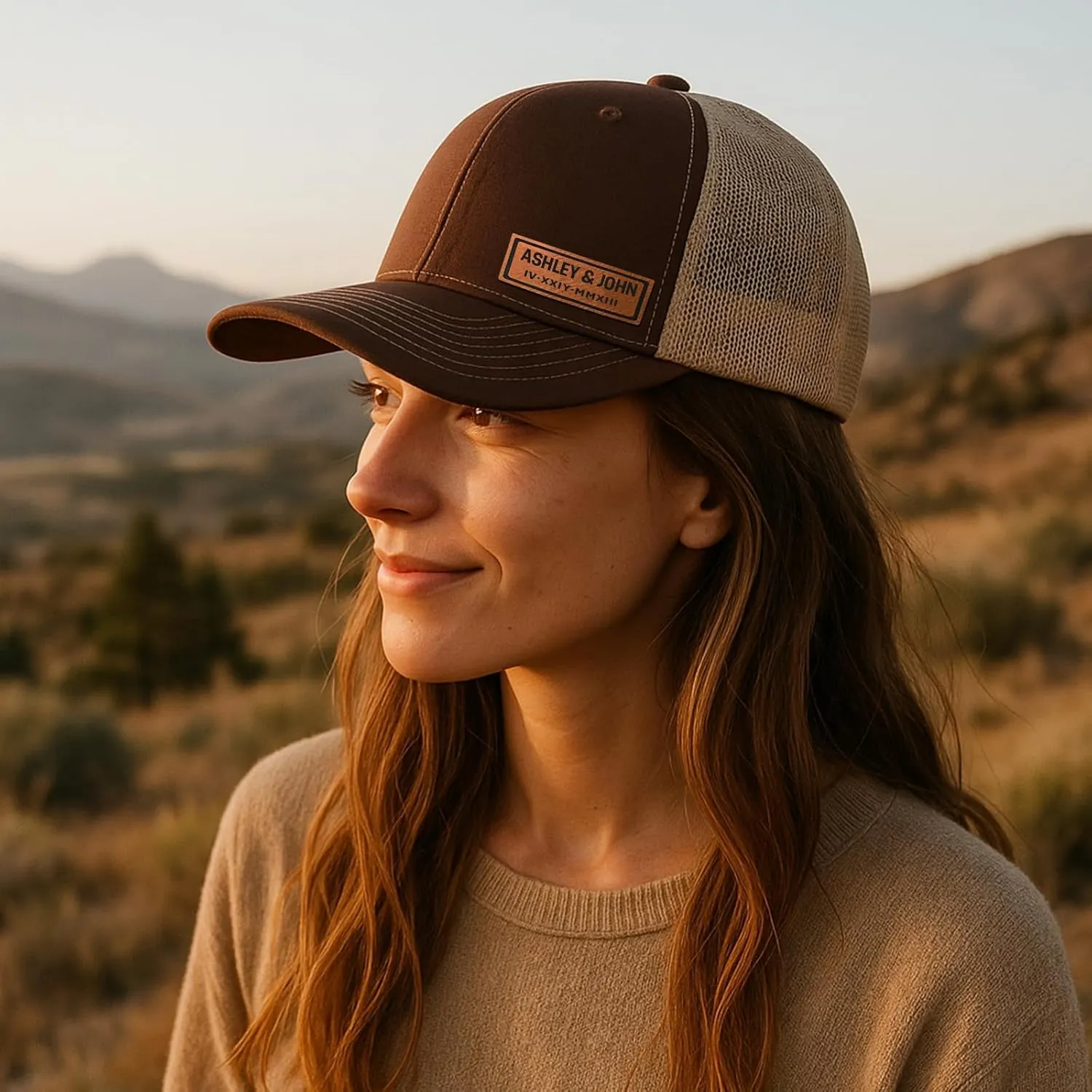 Custom Hats for Men Women Personalized Baseball Caps Leather Patch Trucker Hat for Adult Adjustable Custom Hats