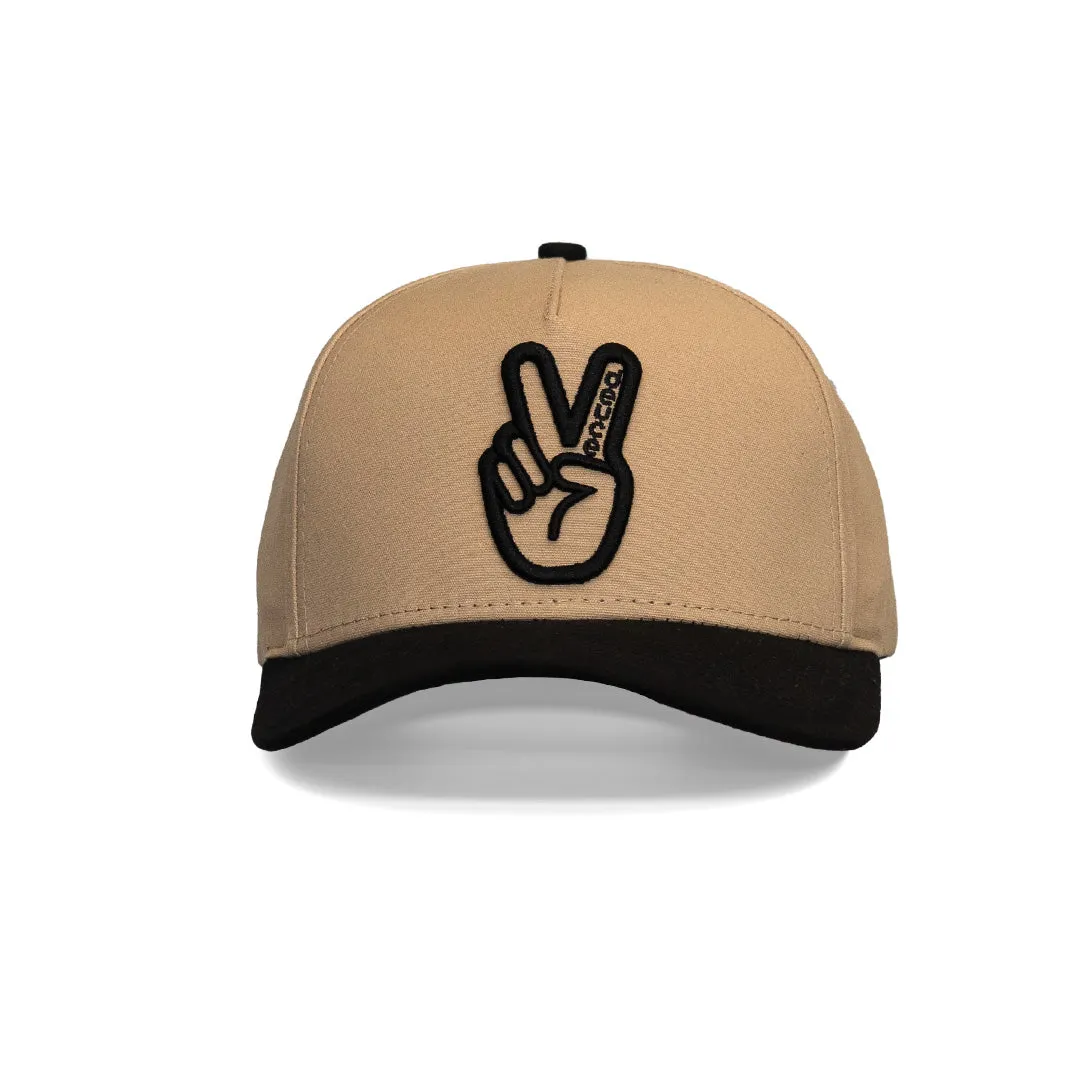 Deuce Peace Snapback Hat  | Sand/Black
