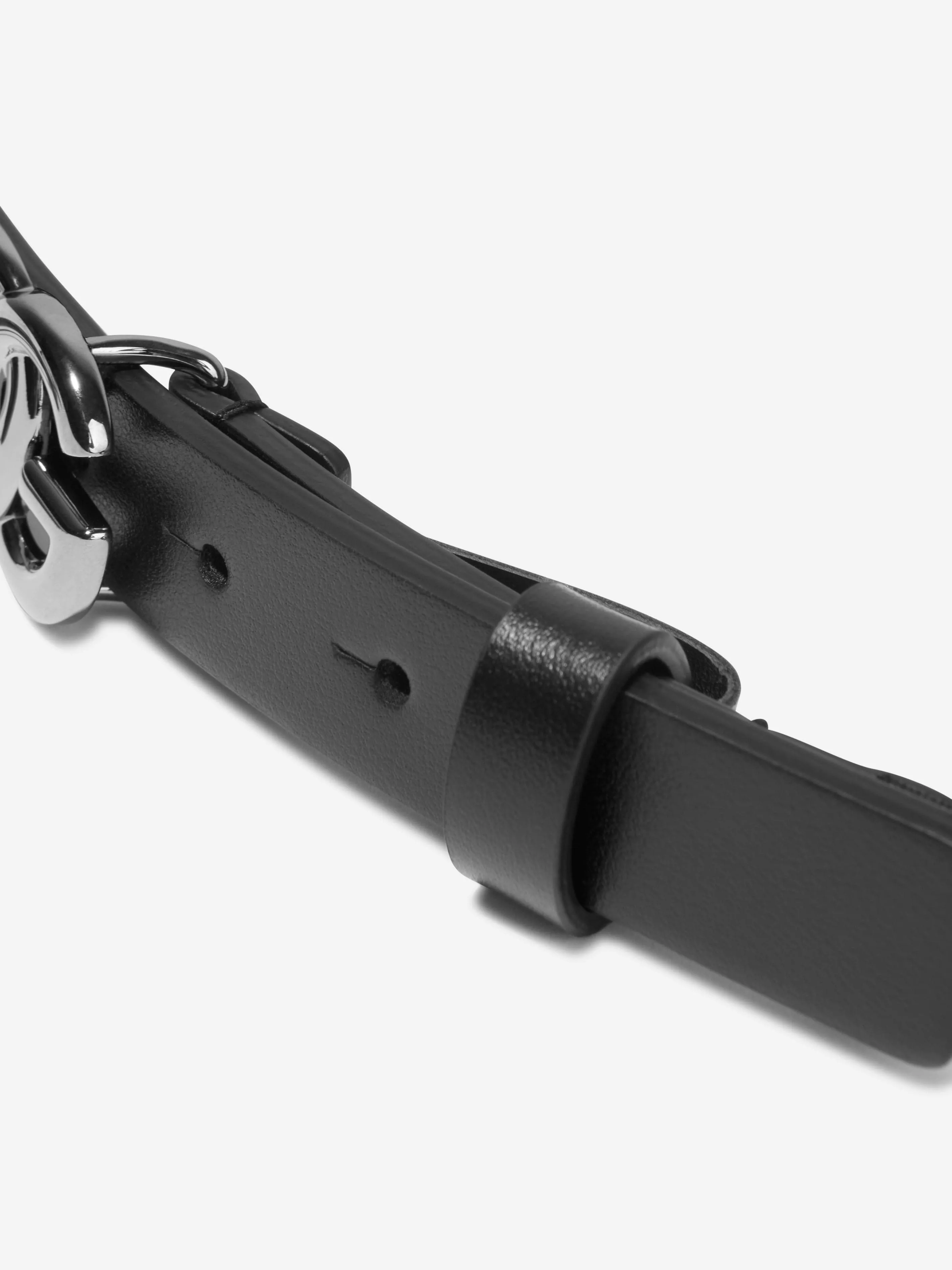 Dolce & Gabbana Boys Leather Logo Belt in Black