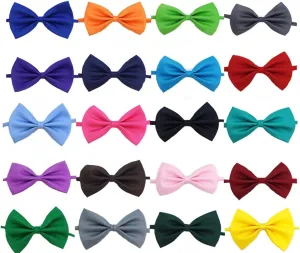 Ergonflow Solid Color Adjustable Boys Kids Bow Tie Collection - 20 Mixed Color/20pcs