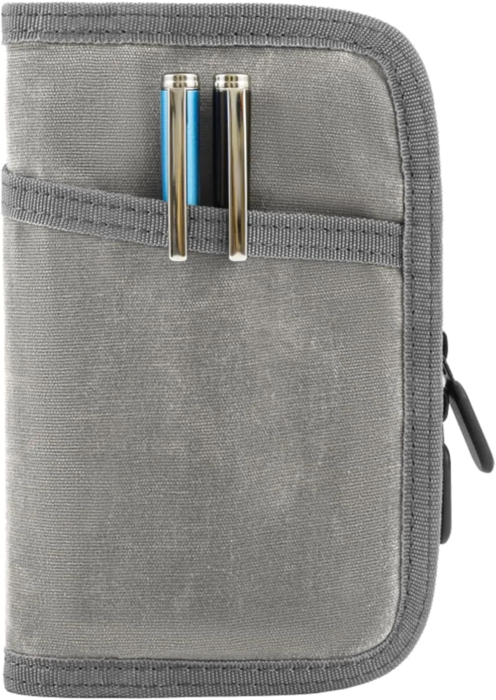 Field Notes Notebooks Cover,Journal Cover for 3.3 x 5.5 Field Notes Moleskine Cahier,Water Resistant Pocket Notebook Cover for Journal Notebook Planner with Zipper Pen Holder,Waxed Canvas (Grey, 3.3 x 5.5 inch)