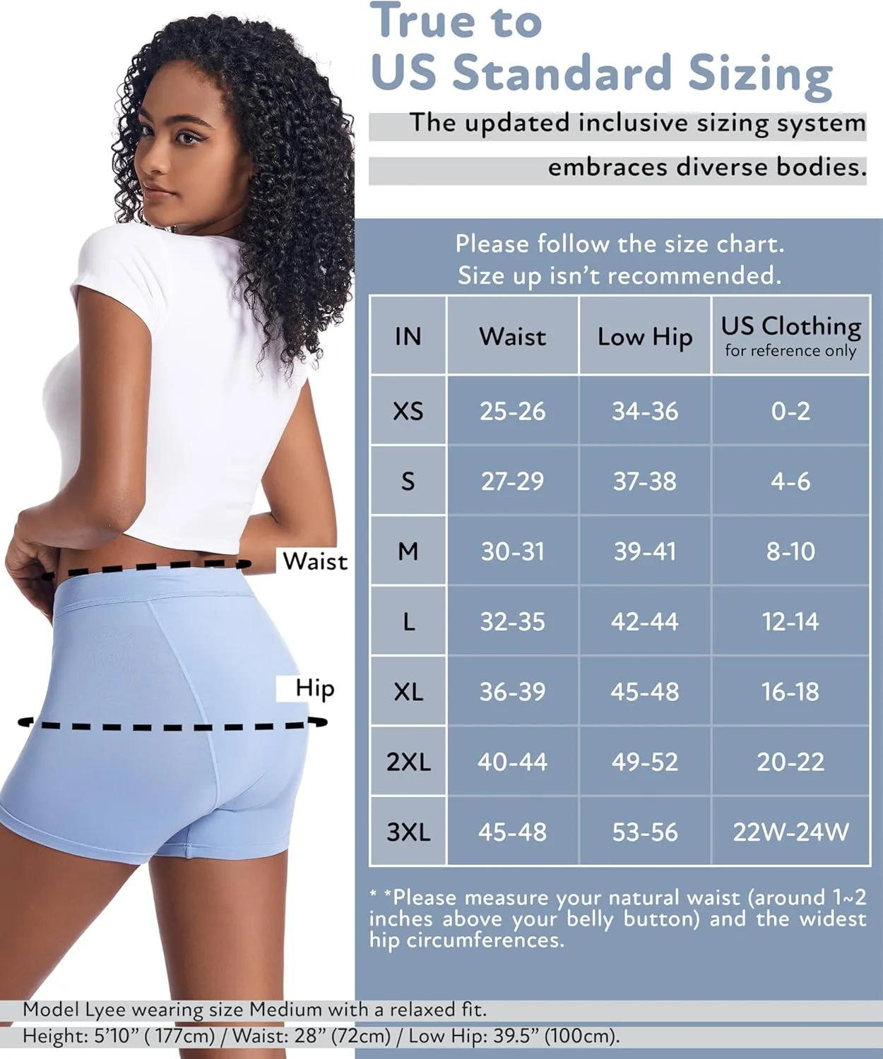 Goat Union 2" Period Underwear Boxer Briefs Boy-shorts, Organic Cotton Lining, Hi-Waisted & Heavy Flow, FSA HSA Approved