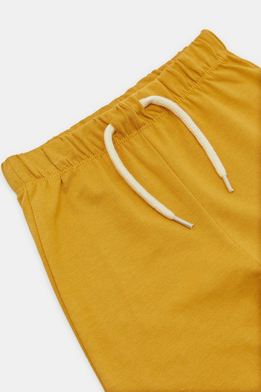 Infant Boys Beige And Mustard  T-Shirt Set (2 Piece)