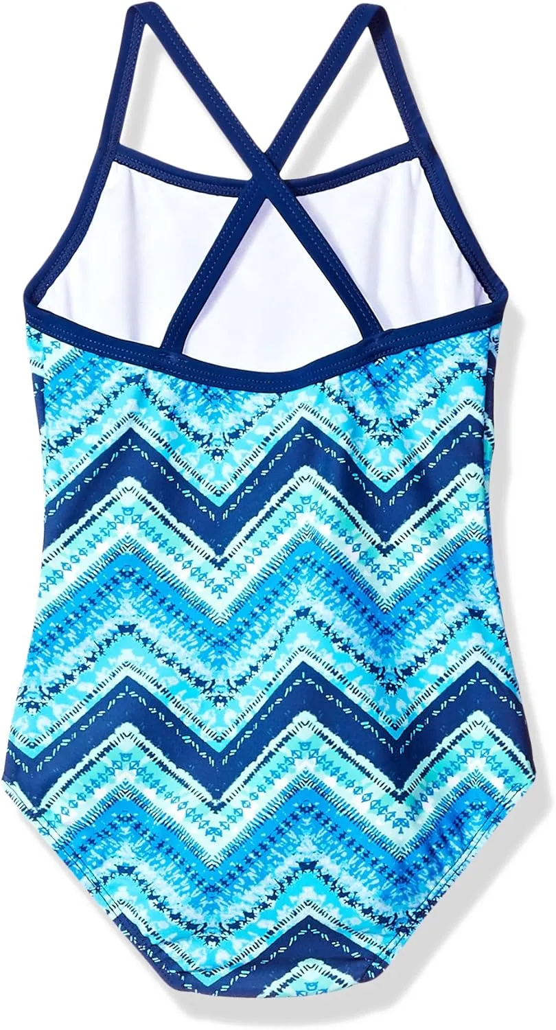 Kanu Surf Girls' Layla Beach Sport Banded 1 Piece Swimsuit