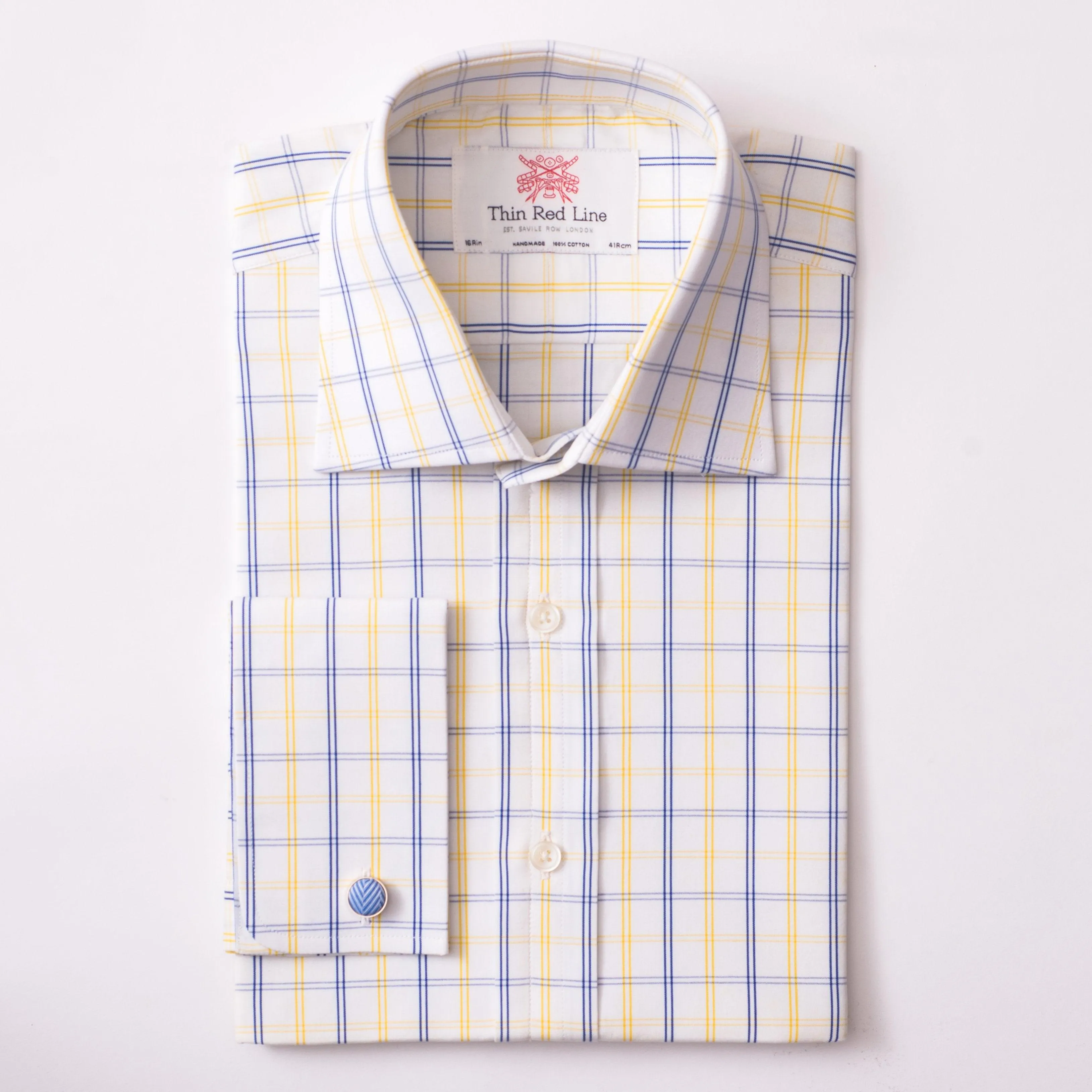 Langar Check Blue & Yellow Slim Shirt