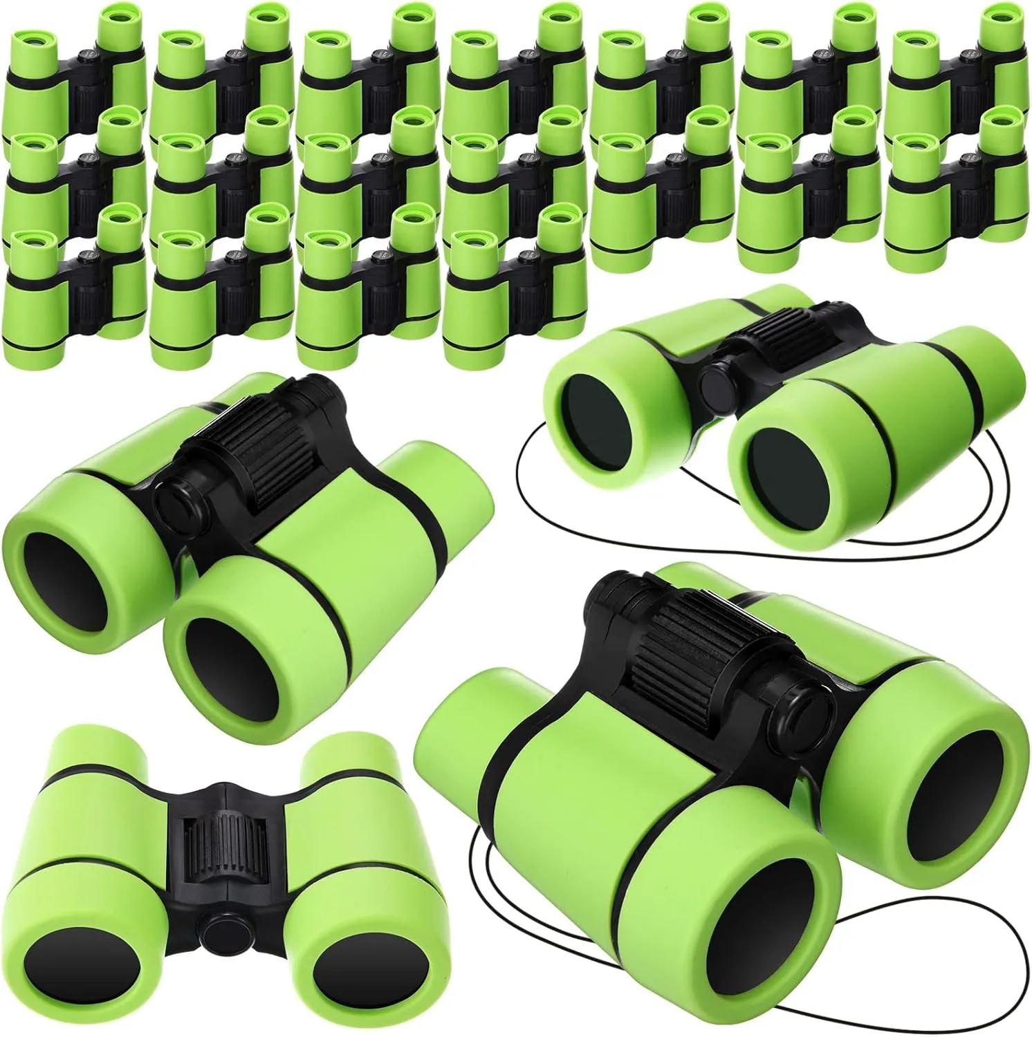 Libima 16 Pcs Kids Compact Binoculars Camouflage Gifts 4x30 mm Rubber Shock Proof Toy Binoculars Bulk Folding Small Telescope with Neck String