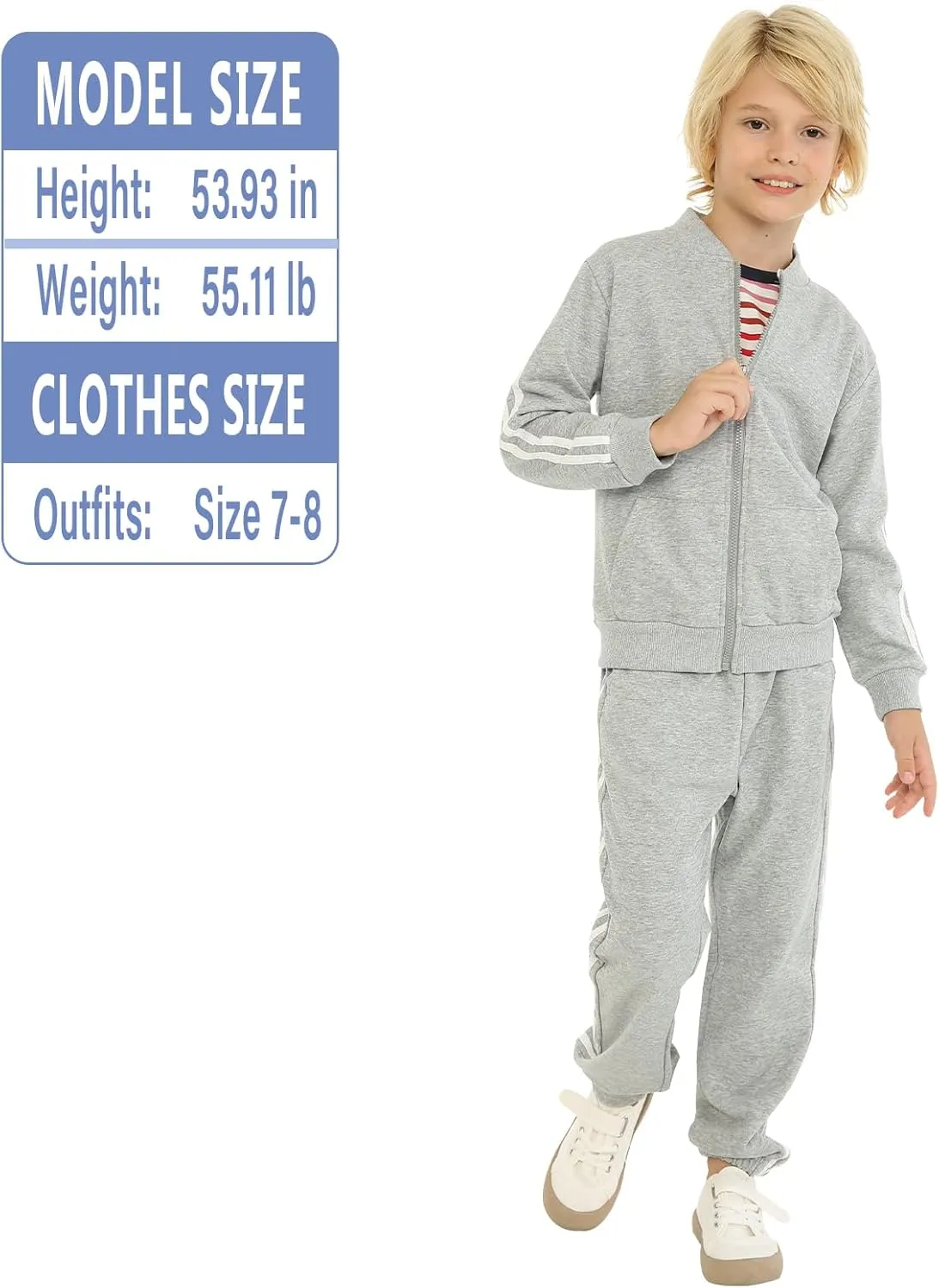 LittleSpring Little Boys Tracksuit Zip Up Athletic Hoodie and Jogger Pants 2-Piece Set