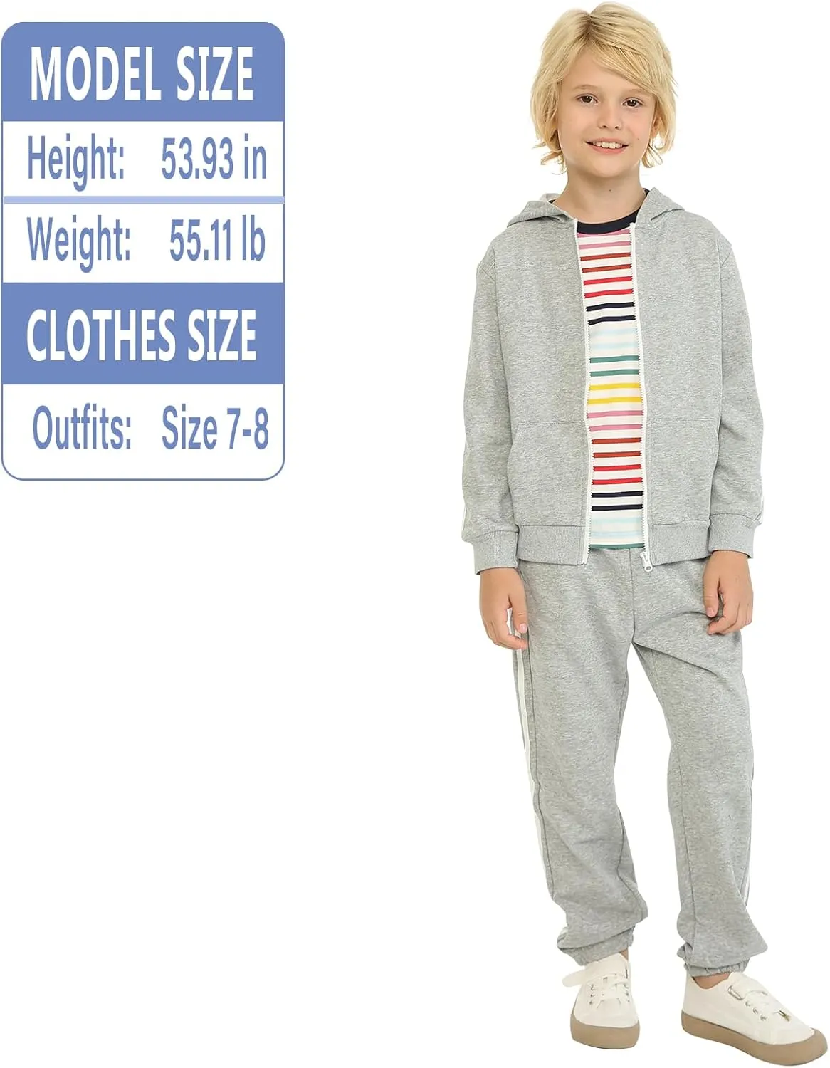 LittleSpring Little Boys Tracksuit Zip Up Athletic Hoodie and Jogger Pants 2-Piece Set