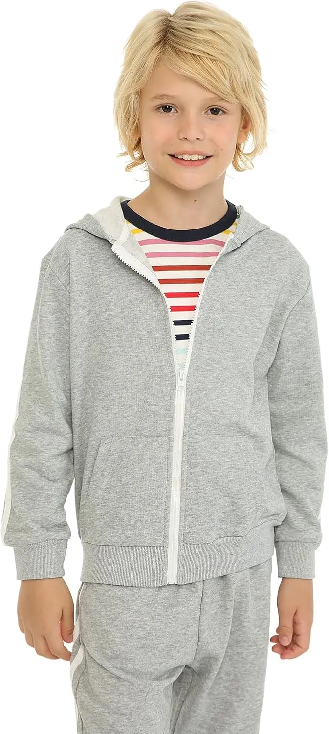 LittleSpring Little Boys Tracksuit Zip Up Athletic Hoodie and Jogger Pants 2-Piece Set