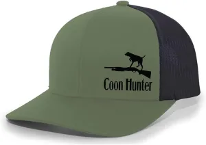 Men's Hunting Embroidered Coon Hunter Gun Dog Mesh Back Trucker Hat