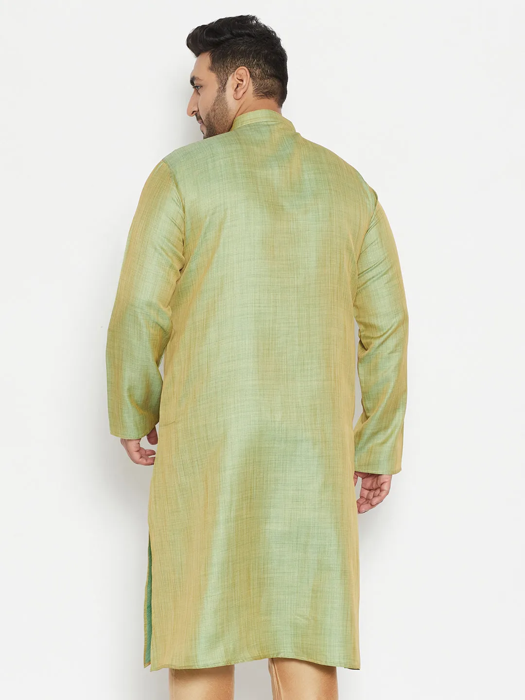 Men's Plus Mint Green Viscose Blend Kurta - Vastramay