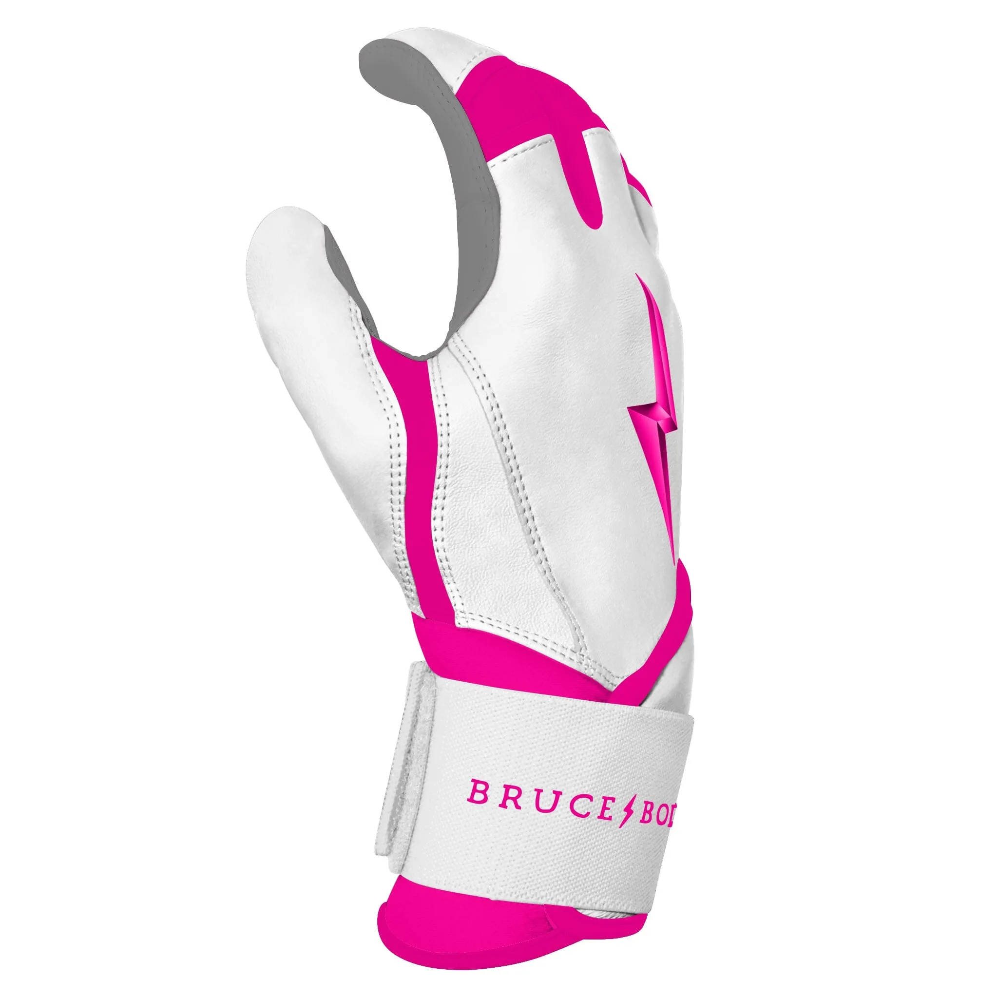 PREMIUM PRO CHROME Series Long Cuff Batting Gloves | PINK