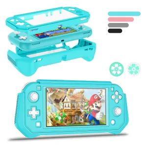 Protective Case for Nintendo Switch Lite, Full Protection Switch Lite Cover, TPU Shock-Absorption and Anti-Scratch for Nintendo Switch Lite Skin with Bult-in Screen Protector & Thumb Grip Caps, Blue