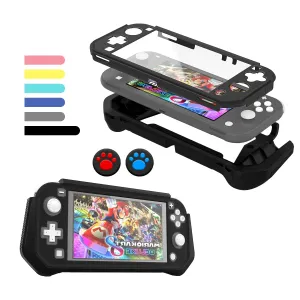 Switch Lite Case Protective Case for Nintendo Switch Lite, Compatible with Nintendo Lite Screen Protector Cover Hand Grip Cover with Detachable TPU Built-in PC Screen, Black