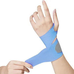 Ultra Thin Wrist Brace Support for Carpal Tunnel, Breathable Wrist Band Adjustable velcro straps for Wrist Wraps, Stabilizer for Tendonitis, Arthrits Pain Relieving Blue 1 Piece