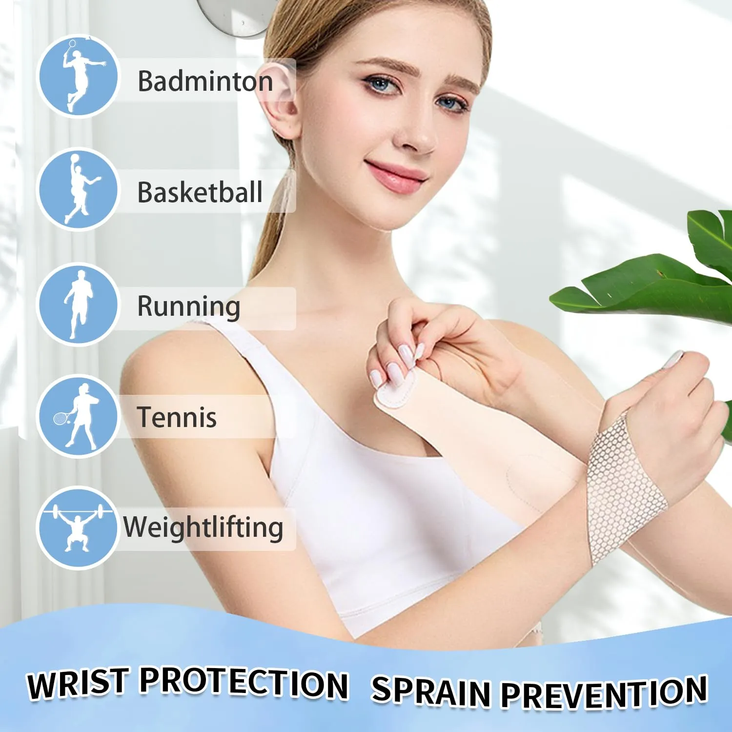 Ultra Thin Wrist Brace Support for Carpal Tunnel, Breathable Wrist Band Adjustable velcro straps for Wrist Wraps, Stabilizer for Tendonitis, Arthrits Pain Relieving Blue 1 Piece