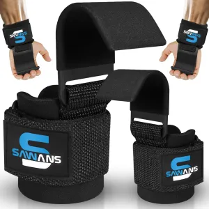 Weight Lifting Hooks Heavy Duty Weight Lifting Straps Hand Grip Support Pull ups Deadlift Straps Padded Workout Gym Gloves Powerlifting Fitness Strength Training for Men and Women (Black)